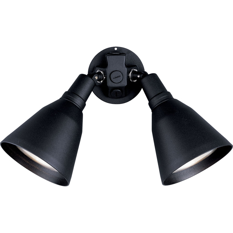 2-Light Adjustable Swivel Flood Light in Black