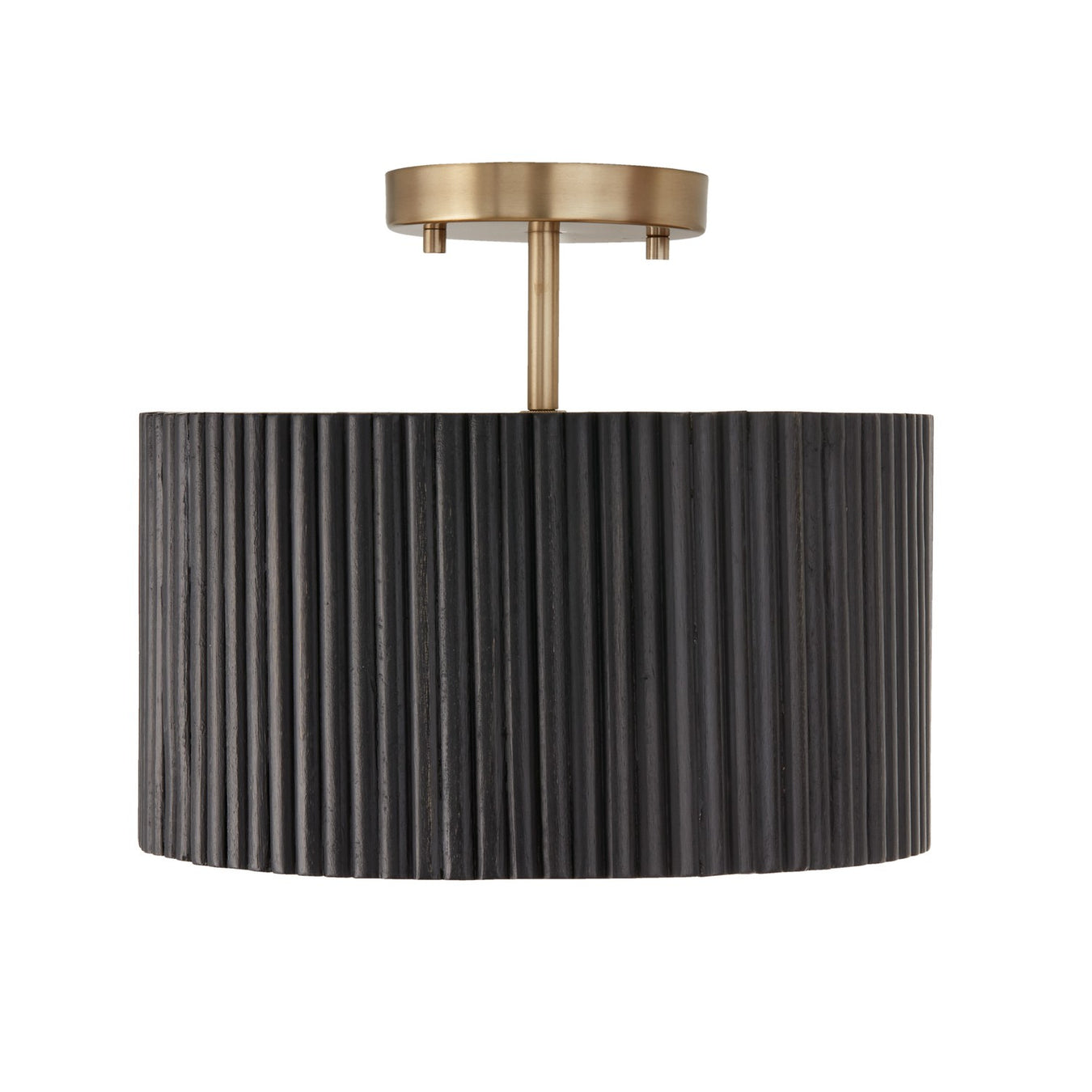 Donovan One Light Semi-Flush Mount in Black Stain and Matte Brass