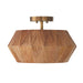 Nadeau One Light Semi-Flush Mount in Light Wood and Patinaed Brass