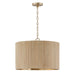 Donovan Four Light Pendant in White Wash and Matte Brass