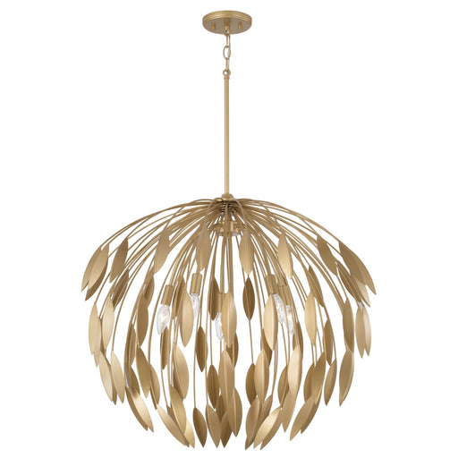 Margeaux Five Light Pendant in Buffed Gold