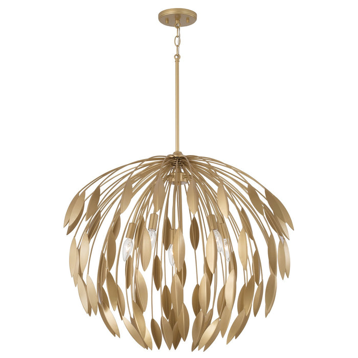 Margeaux Five Light Pendant in Buffed Gold