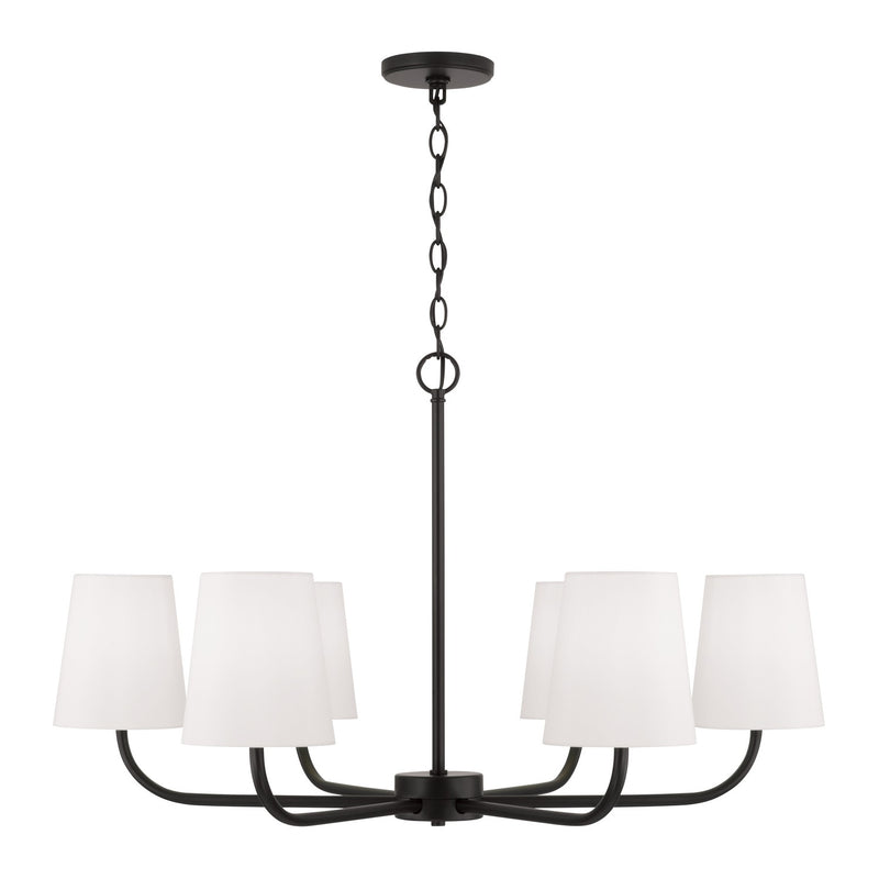 Brody Six Light Chandelier in Matte Black