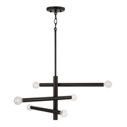 Zane Six Light Chandelier in Matte Black