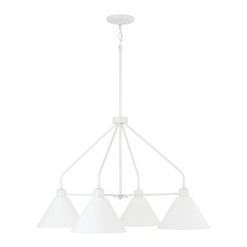 Alden Four Light Chandelier in Matte White