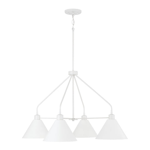 Alden Four Light Chandelier in Matte White