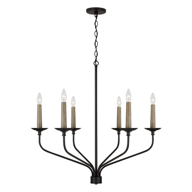 Wilder Six Light Chandelier in Matte Black