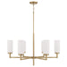 Alyssa Six Light Chandelier in Aged Brass