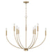 Ansley Nine Light Chandelier in Aged Brass