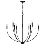 Ansley Nine Light Chandelier in Matte Black
