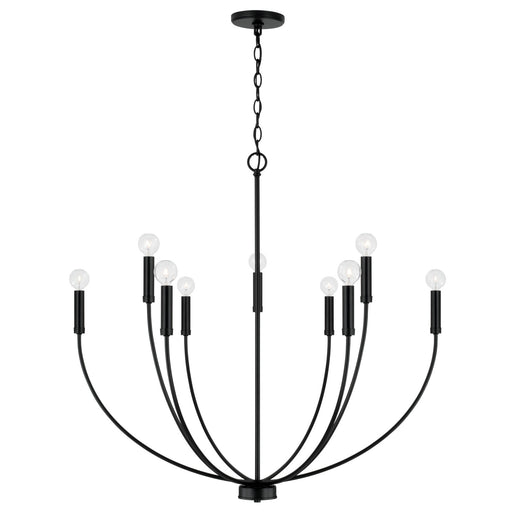 Ansley Nine Light Chandelier in Matte Black