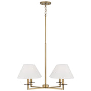Gilda Four Light Chandelier in Aged Brass