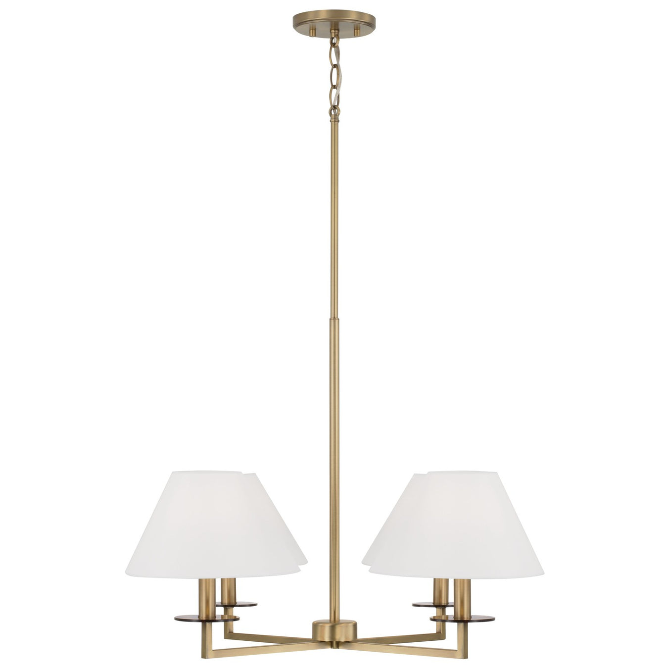 Gilda Four Light Chandelier in Aged Brass