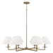 Gilda Six Light Chandelier in Aged Brass