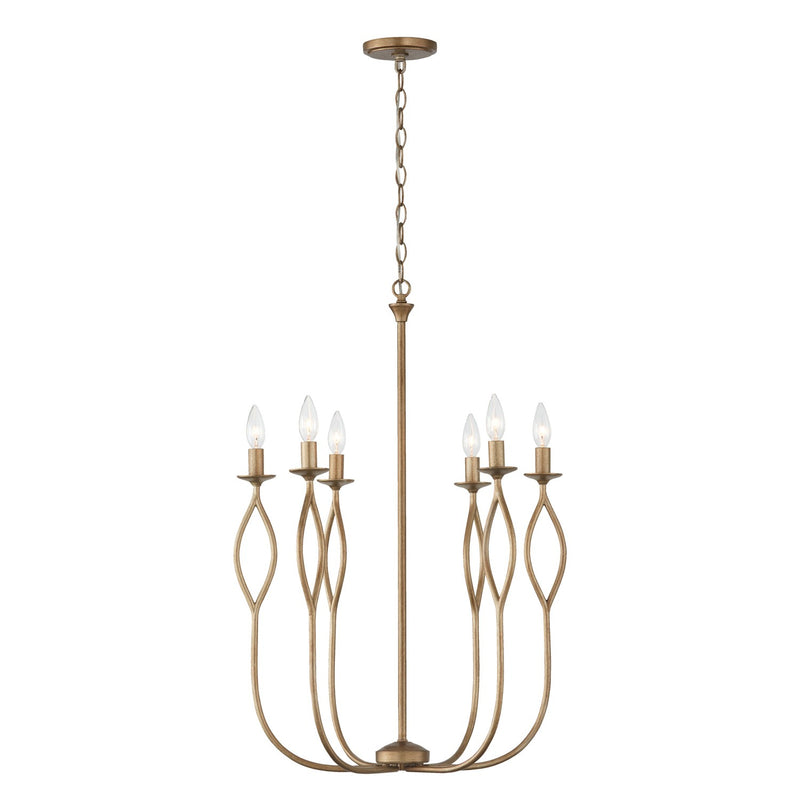 Cohen Six Light Chandelier in Mystic Luster