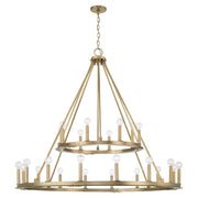 Pearson 24 Light Chandelier in Aged Brass