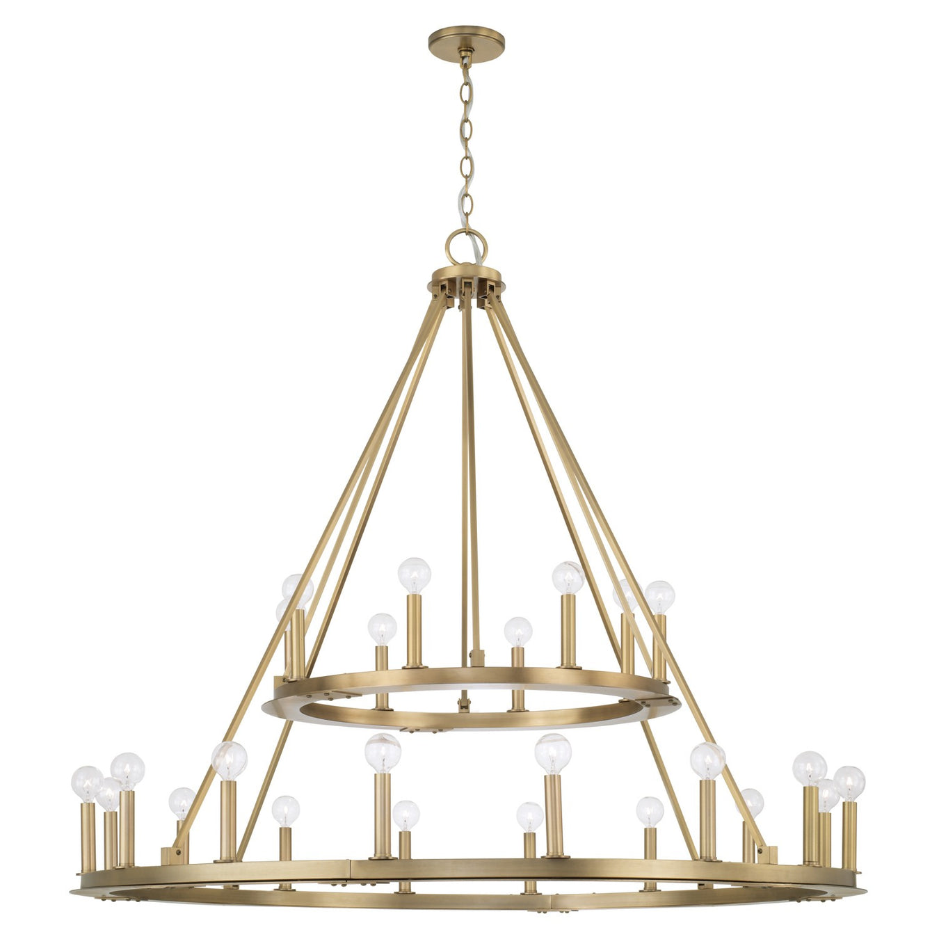 Pearson 24 Light Chandelier in Aged Brass
