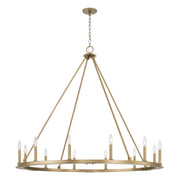 Pearson 12 Light Chandelier in Aged Brass