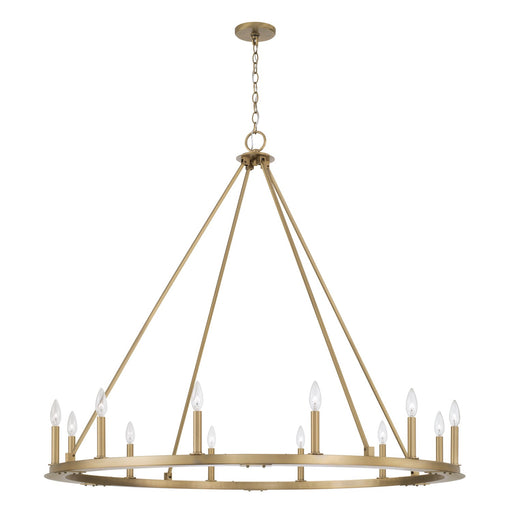 Pearson 12 Light Chandelier in Aged Brass