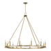 Pearson 12 Light Chandelier in Aged Brass