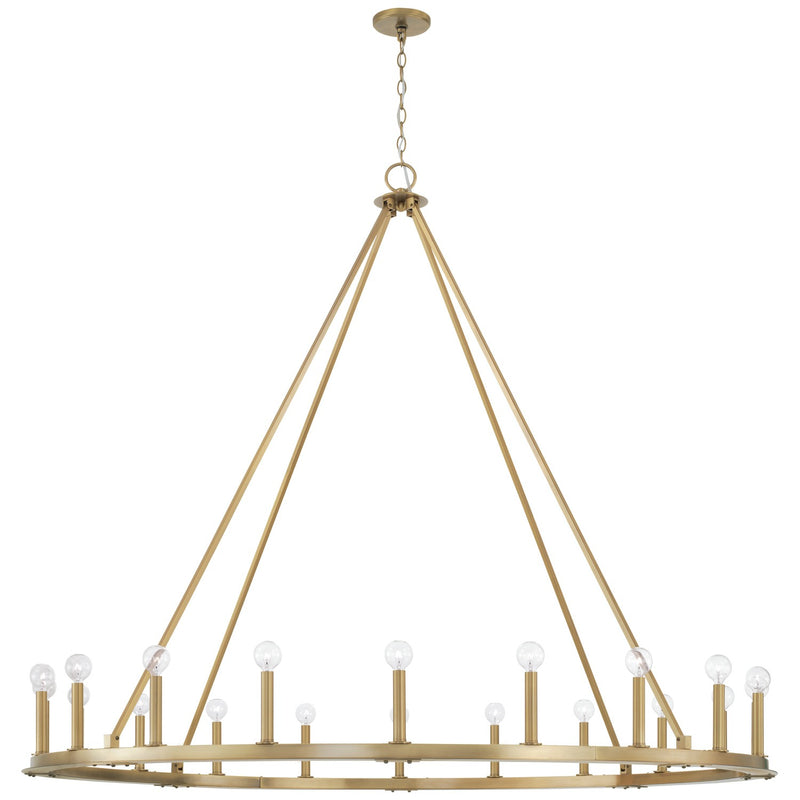 Pearson 20 Light Chandelier in Aged Brass