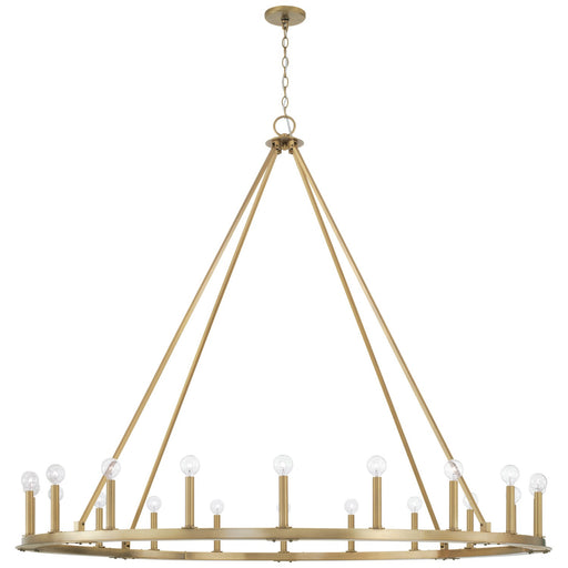 Pearson 20 Light Chandelier in Aged Brass