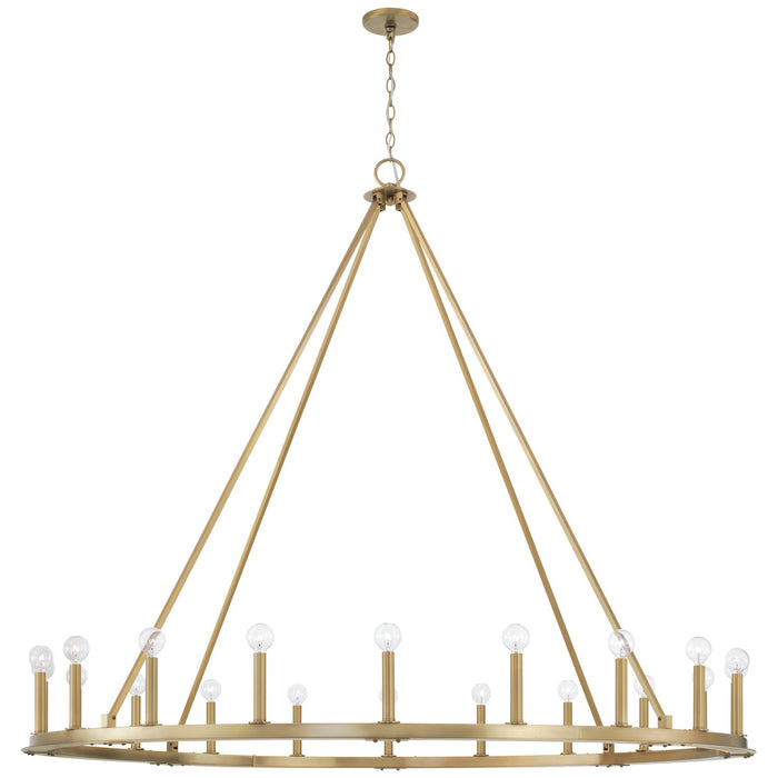 Pearson 20 Light Chandelier in Aged Brass