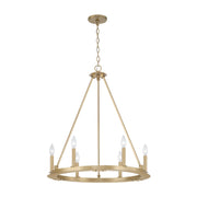Pearson Six Light Chandelier in Aged Brass