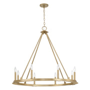 Pearson Eight Light Chandelier in Aged Brass