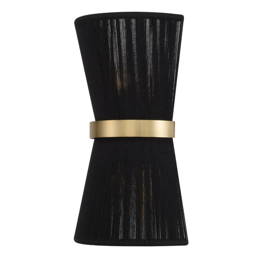 Cecilia Two Light Wall Sconce in Black Rope and Patinaed Brass