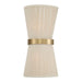 Cecilia Two Light Wall Sconce in Bleached Natural Rope and Patinaed Brass