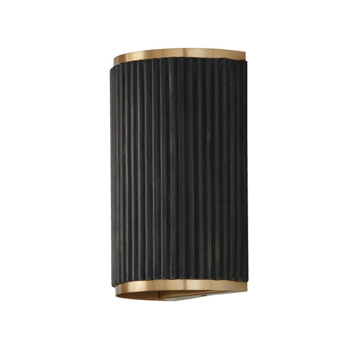 Donovan Two Light Wall Sconce in Black Stain and Matte Brass