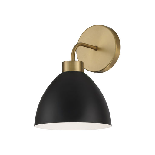 Ross One Light Wall Sconce in Aged Brass and Black