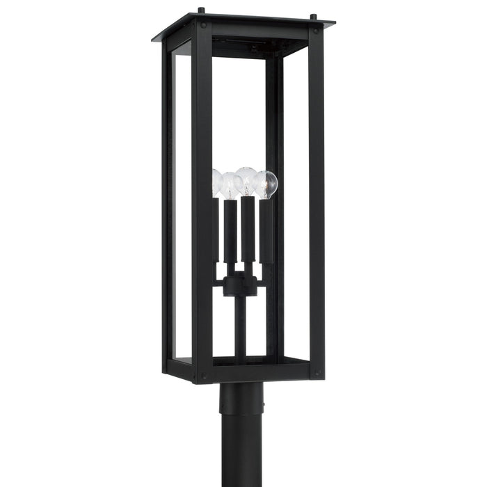 Hunt Four Light Outdoor Post-Lantern in Black