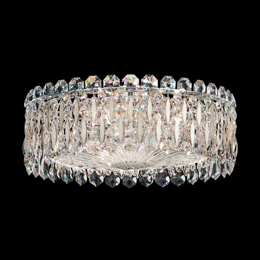 Schonbek (RS8348N-48H) Sarella 3-Light Flush Mount in Antique Silver with Heritage Crystals