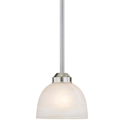 Paradox 1-Light Mini-Pendant in Brushed Nickel & Etched Marble Glass - Lamps Expo