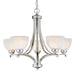 Paradox 5-Light Chandelier in Brushed Nickel & Etched Marble Glass - Lamps Expo