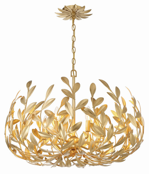 Broche 6-Light Chandelier in Antique Gold by Crystorama - MPN 533-GA
