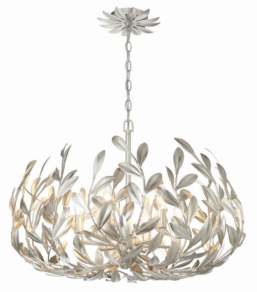 Broche 6-Light Chandelier in Antique Silver by Crystorama - MPN 533-SA