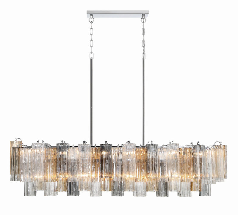 Addis 14-Light Chandelier in Polished Chrome with Autumn Glass by Crystorama - MPN ADD-317-CH-AU