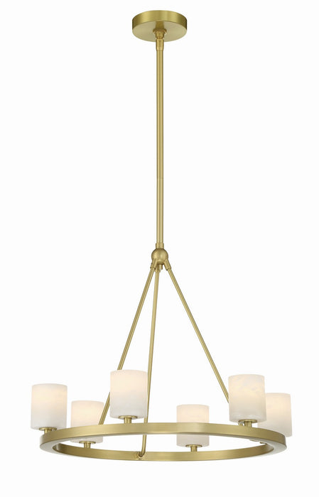 Aragon LED Chandelier in Soft Brass by Crystorama - MPN ARA-10264-SB-ST
