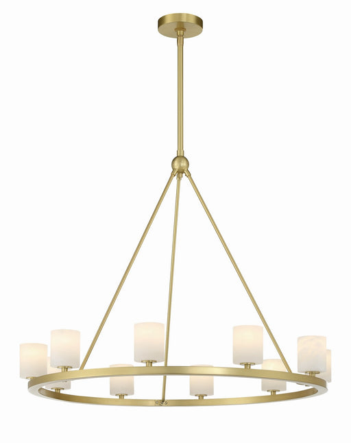 Aragon LED Chandelier in Soft Brass by Crystorama - MPN ARA-10265-SB-ST
