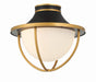 Atlas 2-Light Outdoor Semi-Flush Mount in Matte Black & Textured Gold by Crystorama - MPN ATL-700-MK-TG