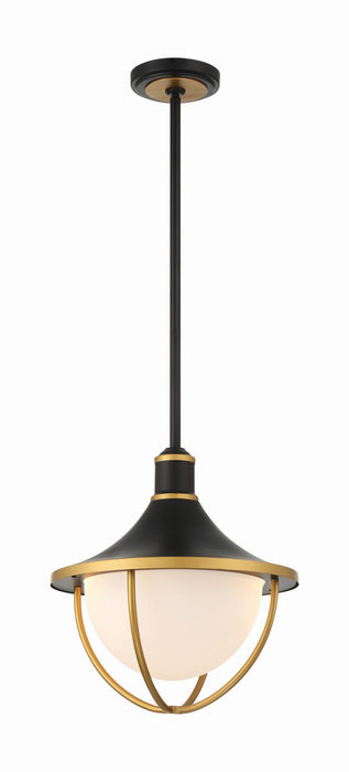 Atlas 3-Light Outdoor Pendant in Matte Black & Textured Gold by Crystorama - MPN ATL-705-MK-TG