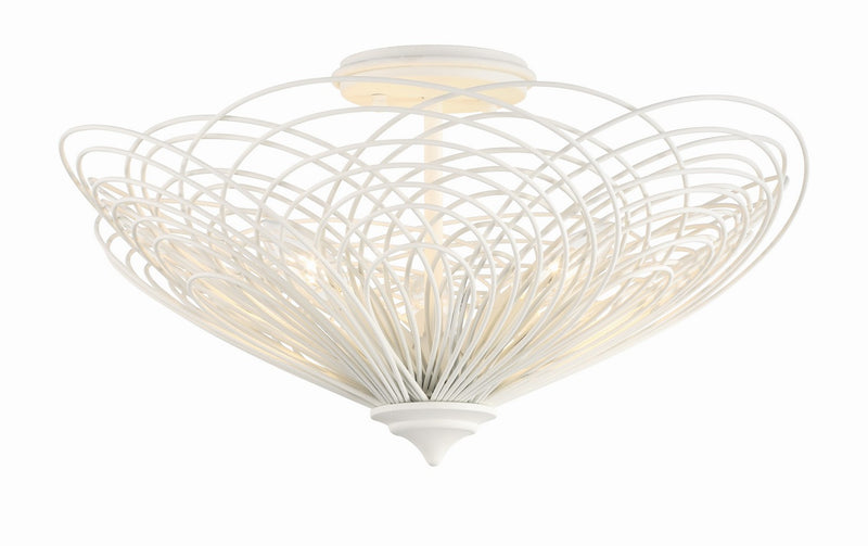 Doral 3-Light Semi-Flush Mount in Matte White by Crystorama - MPN DOR-B7703-MT