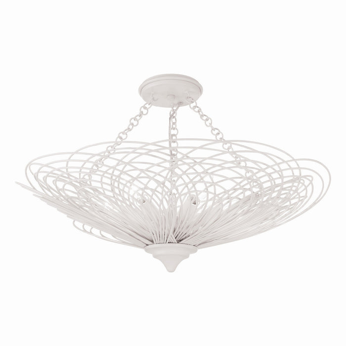 Doral 6-Light Semi-Flush Mount in Matte White by Crystorama - MPN DOR-B7706-MT_CEILING