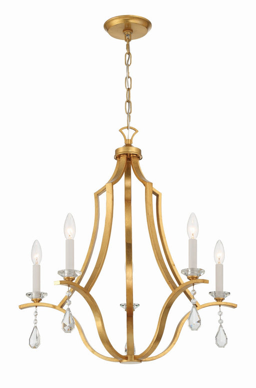 Perry 5-Light Chandelier in Antique Gold by Crystorama - MPN PER-10405-GA