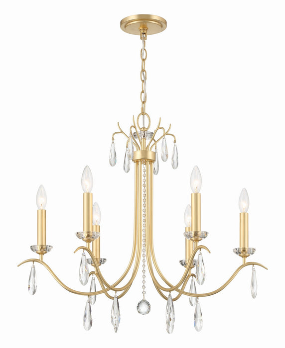 Rollins 6-Light Chandelier in Antique Gold by Crystorama - MPN ROL-18816-GA