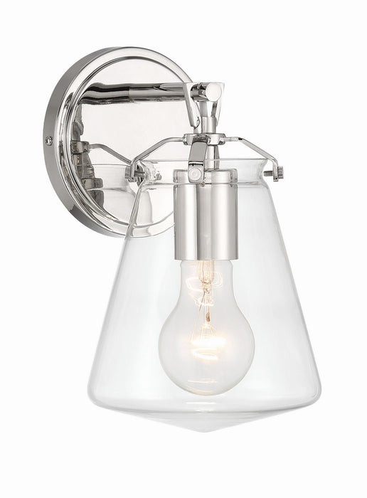Voss 1-Light Wall Sconce in Polished Nickel by Crystorama - MPN VSS-7001-PN
