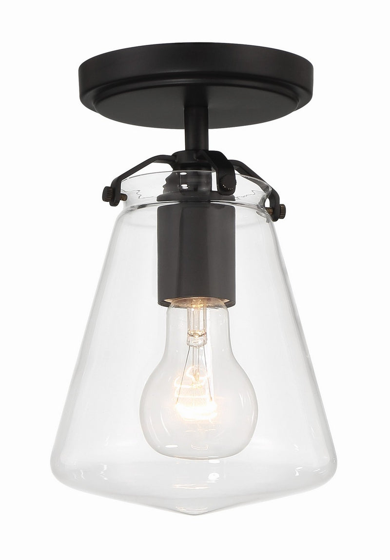 Voss 1-Light Semi-Flush Mount in Matte Black by Crystorama - MPN VSS-7002-MK_CEILING